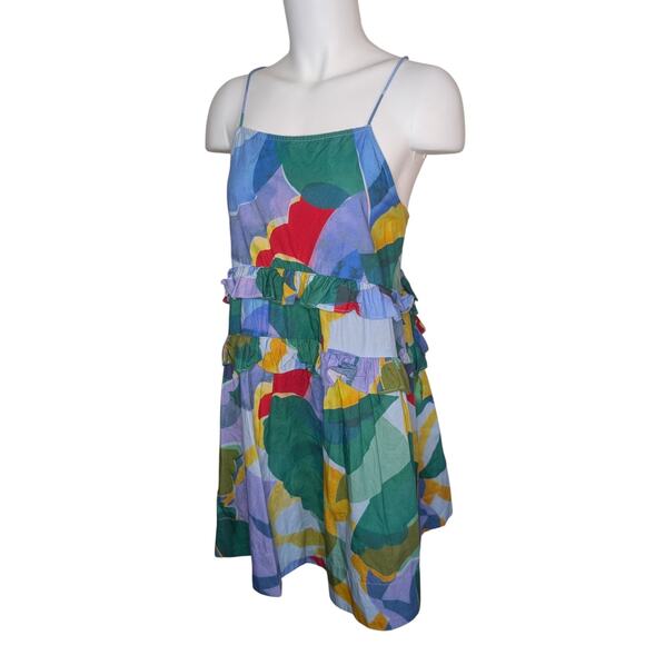 By Anthropologie Sleeveless Ruffled Seaside Floral Mini Dress, Size Small - Picture 6 of 10